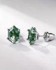 Moss Agate Stud Earrings