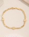 Gold Heart Cuban Chain Bracelet