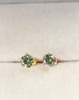 Moss Agate Rounded Stud Earrings