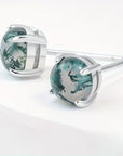 Moss Agate Round Earrings