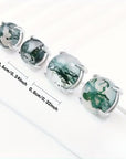 Moss Agate Round Earrings