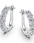 Gold Zirconia Stud Hoop Earrings