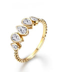 Luxury Golden Crystal Teardrop Ring