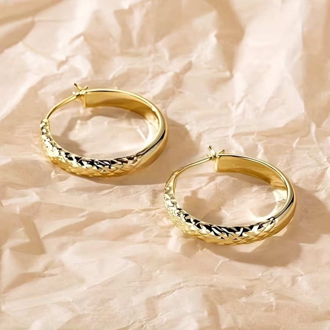 Golden Wave Hoop Earrings