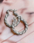 Boho Braided Gold Hoop Earrings