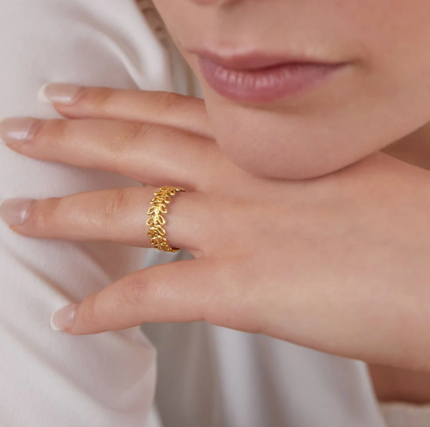 Summer Bloom Leaf Ring
