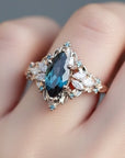 Blue Crystalline Exotic Ring