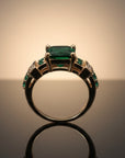 Green Crystalline Golden Ring