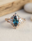 Blue Crystalline Exotic Ring