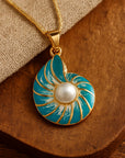 Pearl Blue Shell Necklace