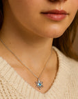 Snowflake Blue Crystal Necklace