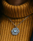 Rounded Crystal Snowflake Necklace