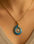 Pearl Blue Shell Necklace