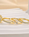 Jaily 3PC Wedding Ring Set | White Gold
