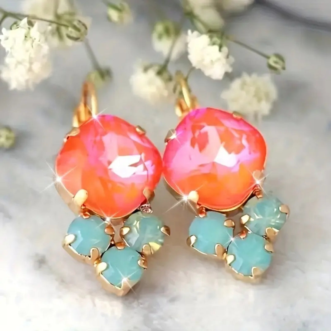 Red &amp; Blue Glass Earrings