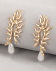 Coral Earrings with Freshwater Pearl Finish