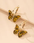 Hand Painted Enamel Crystal Butterfly Earrings