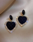 Dark Heart Earrings in Gold