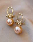 Pearl Loop Earrings in Gold
