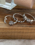 Vintage Silver Moon and Star Ring Pack