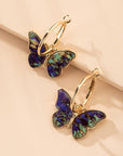 Hand Painted Enamel Crystal Butterfly Earrings