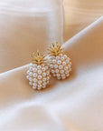Tropical Pineapple and Pearl Encrusted Earrings