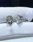 Rounded Crystal Silver Earrings