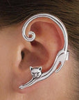 Silver Luxury Cat Earring