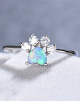 Opal and Zirconia Ring