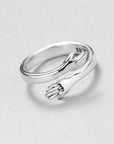 Silver Adjustable Hug Ring