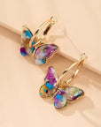 Hand Painted Enamel Crystal Butterfly Earrings