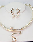Natural Pearl Necklace + Earrings Set