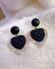 Dark Heart Earrings in Gold