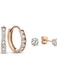 Dara Brillane Stone Earrings Set | White Gold