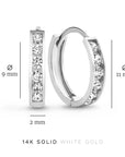 Dara Brillane Stone Earrings Set | White Gold
