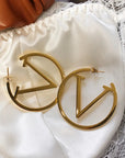 Punk V Earrings in Gold
