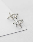 Star Stud Earrings with Zirconia in Gold