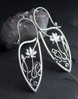 Sterling Silver Lotus Flower Earrings
