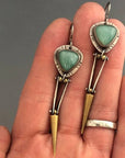 Green Resin Stone Boho Ethnic Earrings