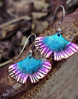 Blue butterfly boho earrings in sterling silver