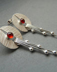 Hollow Red Stone Hanging Earrings
