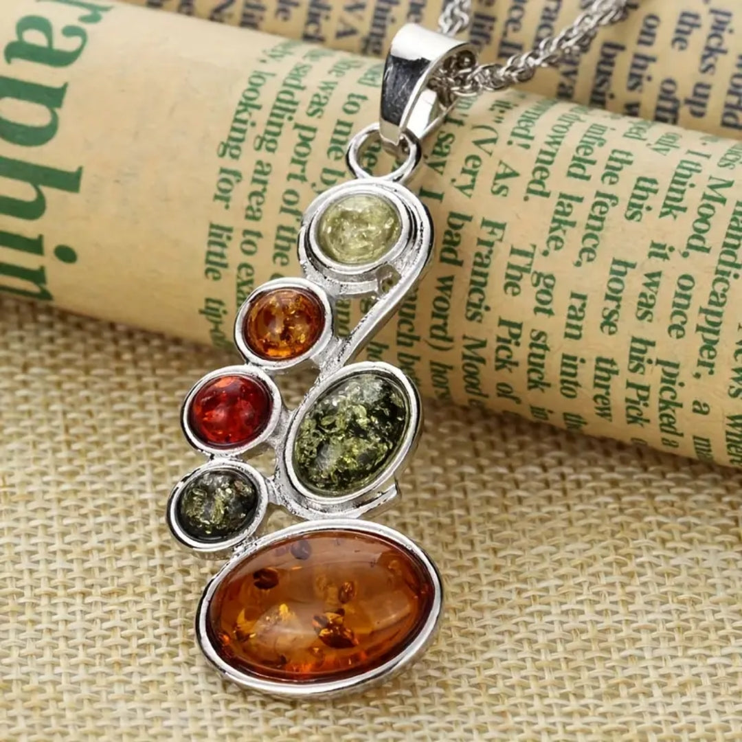 Orange &amp; Green Crystals Necklace