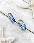 Blue Oceanic Opal Earrings in Silver