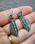 Green Crystal Silver Earrings