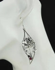 Boho Floral Earrings with Crystals in Sterling Silver