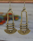 Half Circle Geometric Staircase Earrings