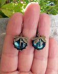 Spherical Dragonfly Earrings in Antique Gold