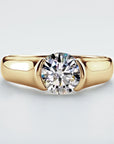 Round Solitaire Gold Zirconia Ring