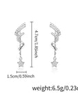 Silver Dangling Star Zirconia Earrings