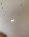 Climbing Cat Necklace in Silver